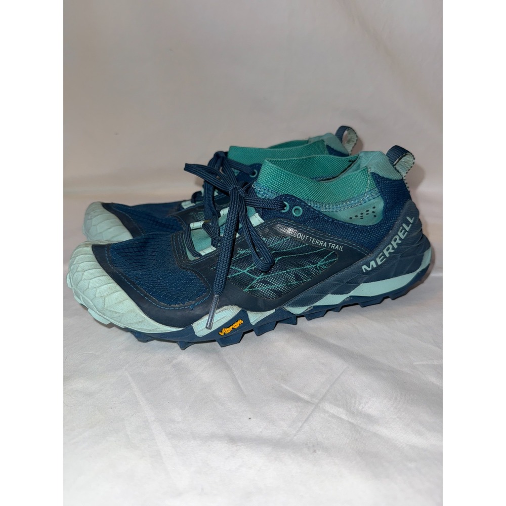 Merrell All Out Terra J32546 Womens Sneakers 6 Blue Athletic Trail Running Shoes